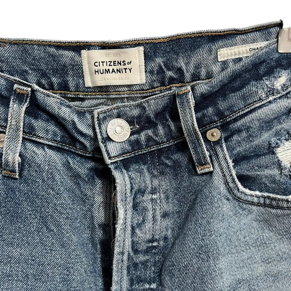 Citizens of Humanity Charlotte Button Fly Straight Ankle Jeans Women's Size 24 - Image 4