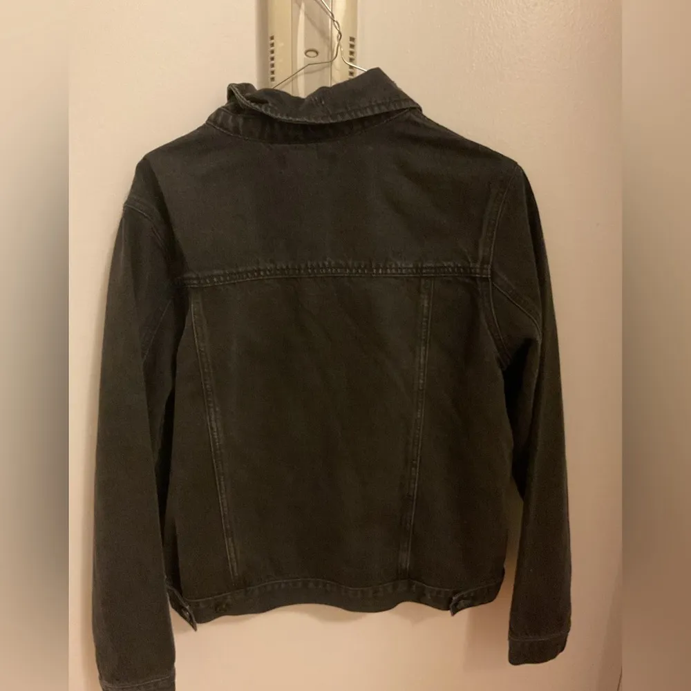 Buffalo David Bitton Distressed Black Denim Jacket size medium - Image 11