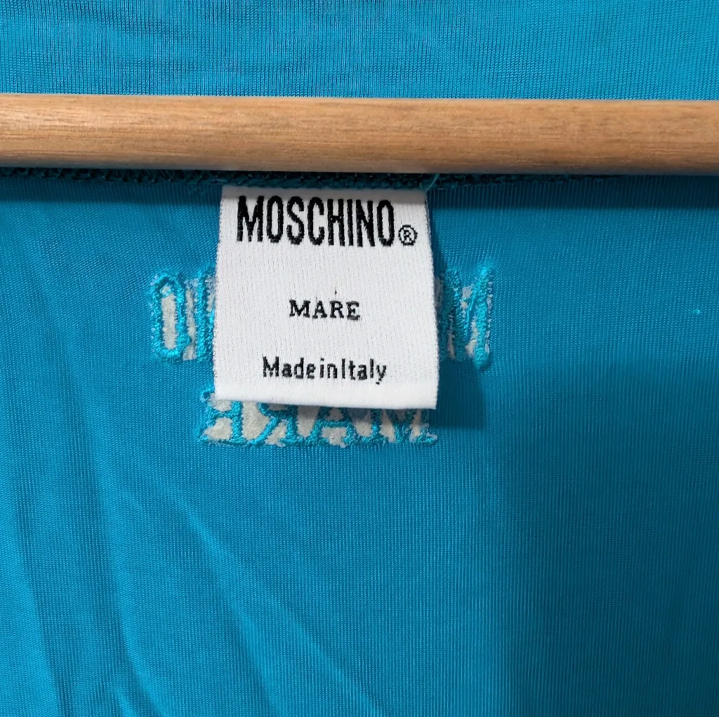 Moschino Mare T-shirt Dress Women's Medium/44 Turquoise Blue - Image 3