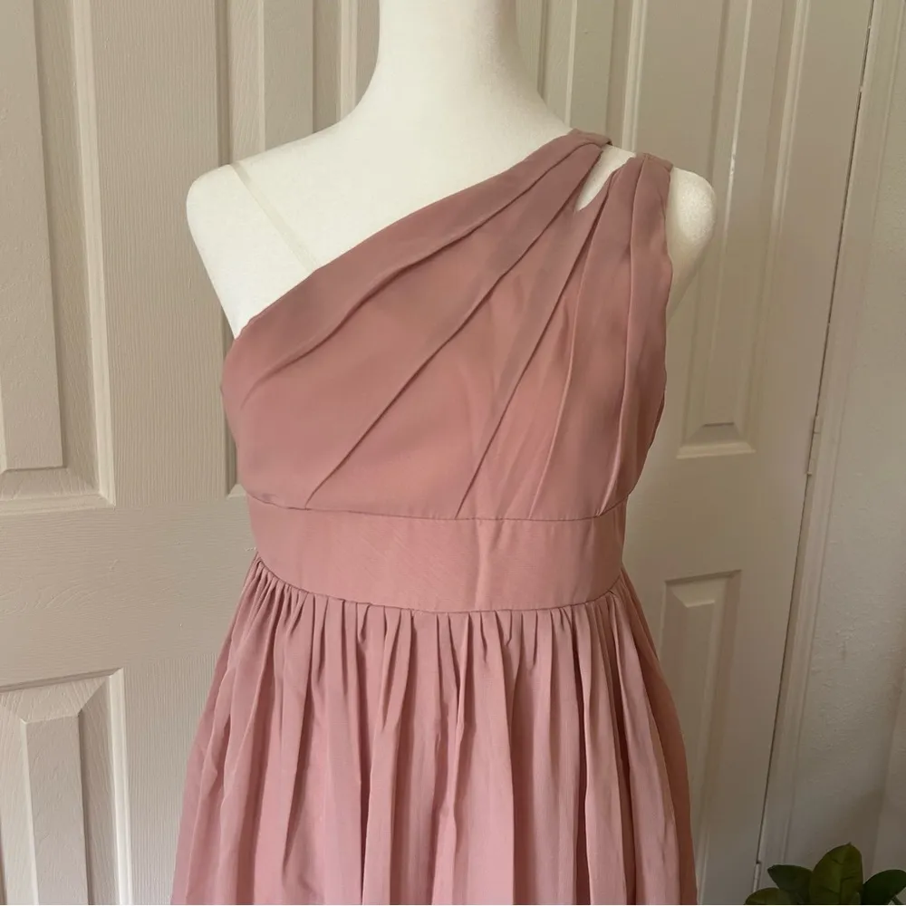 JJ's House - One-Shoulder Chiffon Gown - Dusty Rose - New With Tags - Image 2