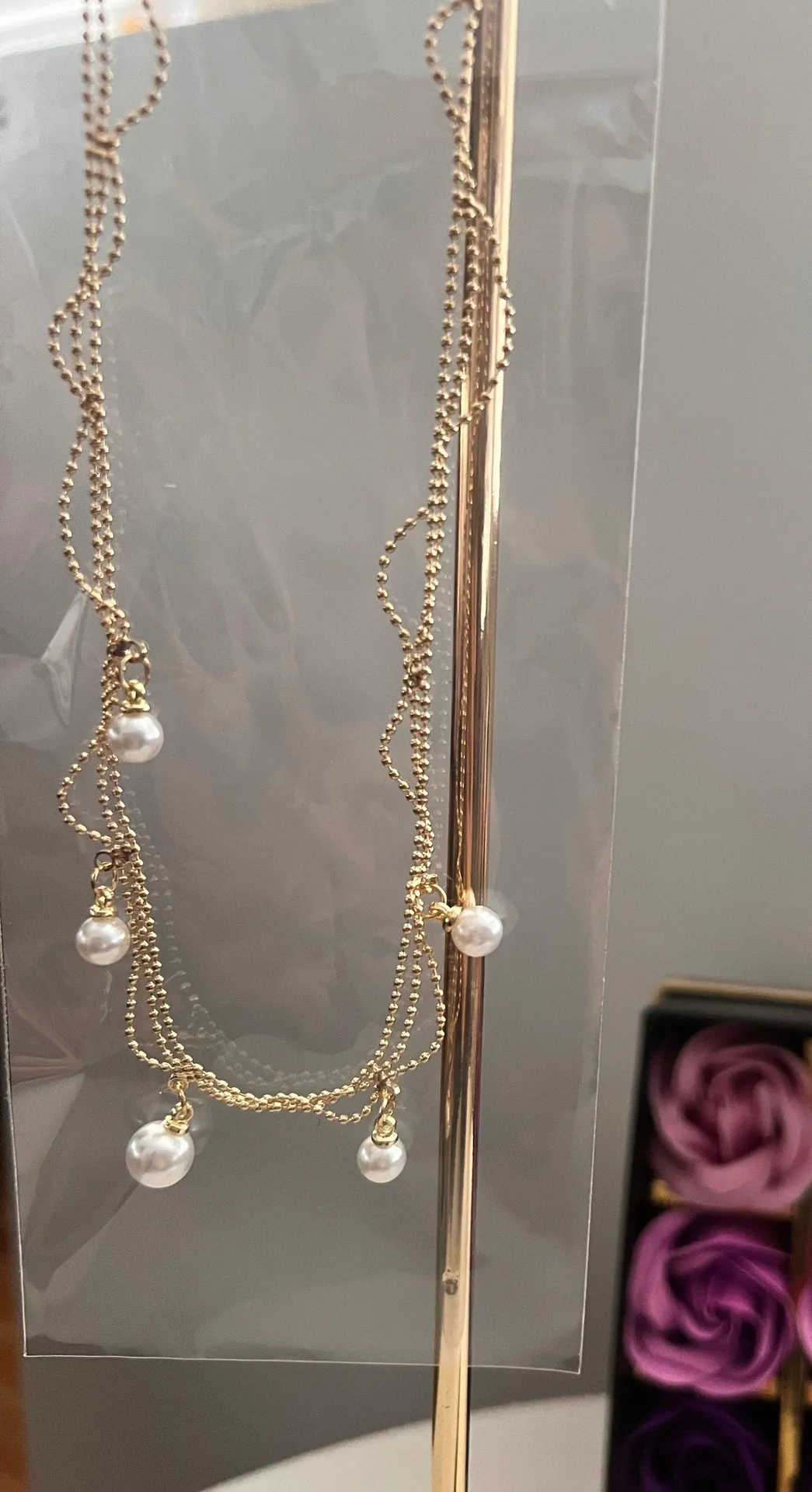 Vintage fashion Gold Plated Pearl Necklace - Image 5