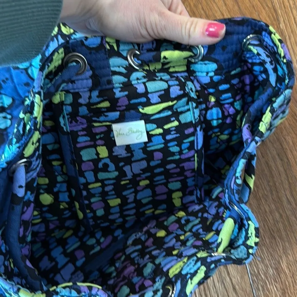 Vera Bradley blue green floral quilted backpack - Image 7