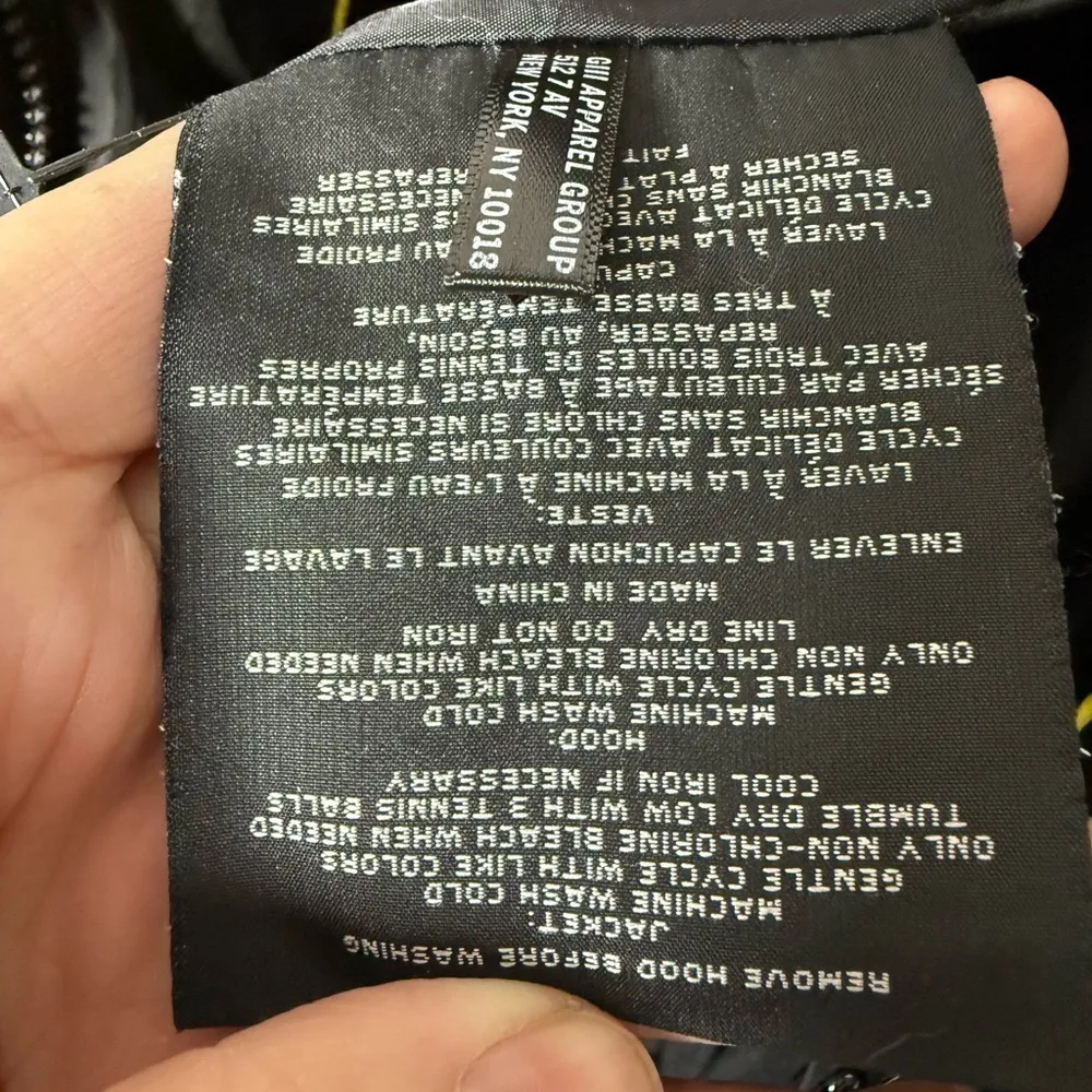 Marc New York quilted coat feather down mid length‎ jacket removable collar - Image 7