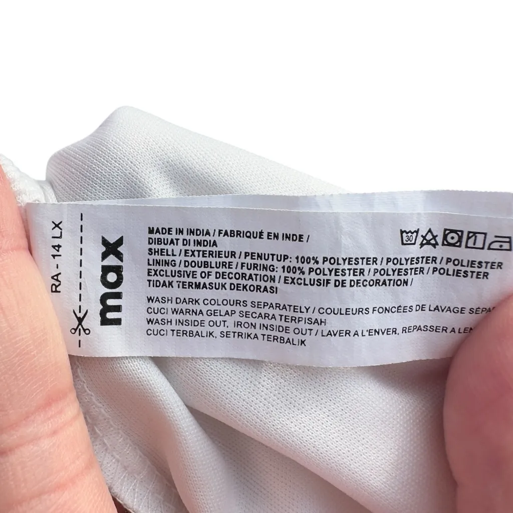 Max Lavender Gingham Sheer Midi Dress Balloon Sleeve Lined Button Front US‎ 4 Purple - Image 6