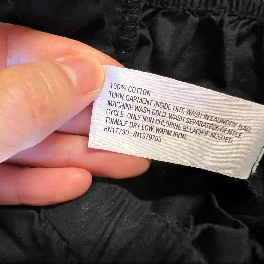 Universal Thread Black 100% Cotton Cinched Waist Straight Leg Jumpsuit Small EUC - Image 6