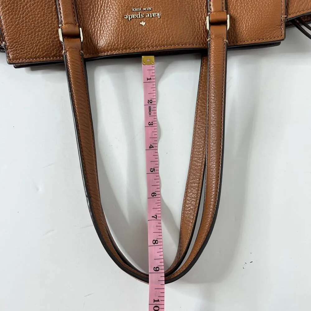 Kate Spade Brown Leather Top Handle Bag Purse - Image 12