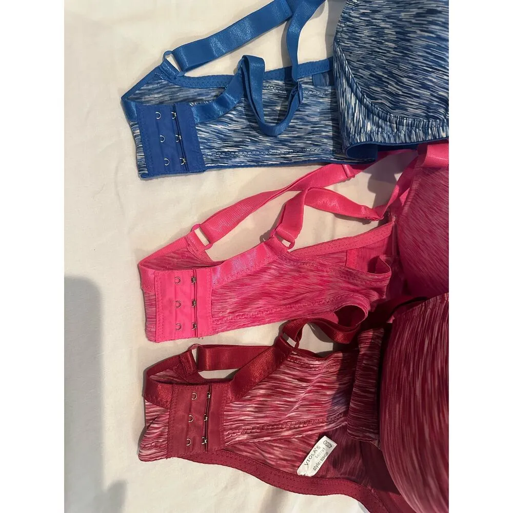 Viola's Secret Underwire 3 pack Padded Bra 42DD pink, red and blue brassieres Pink Size undefined - Image 6