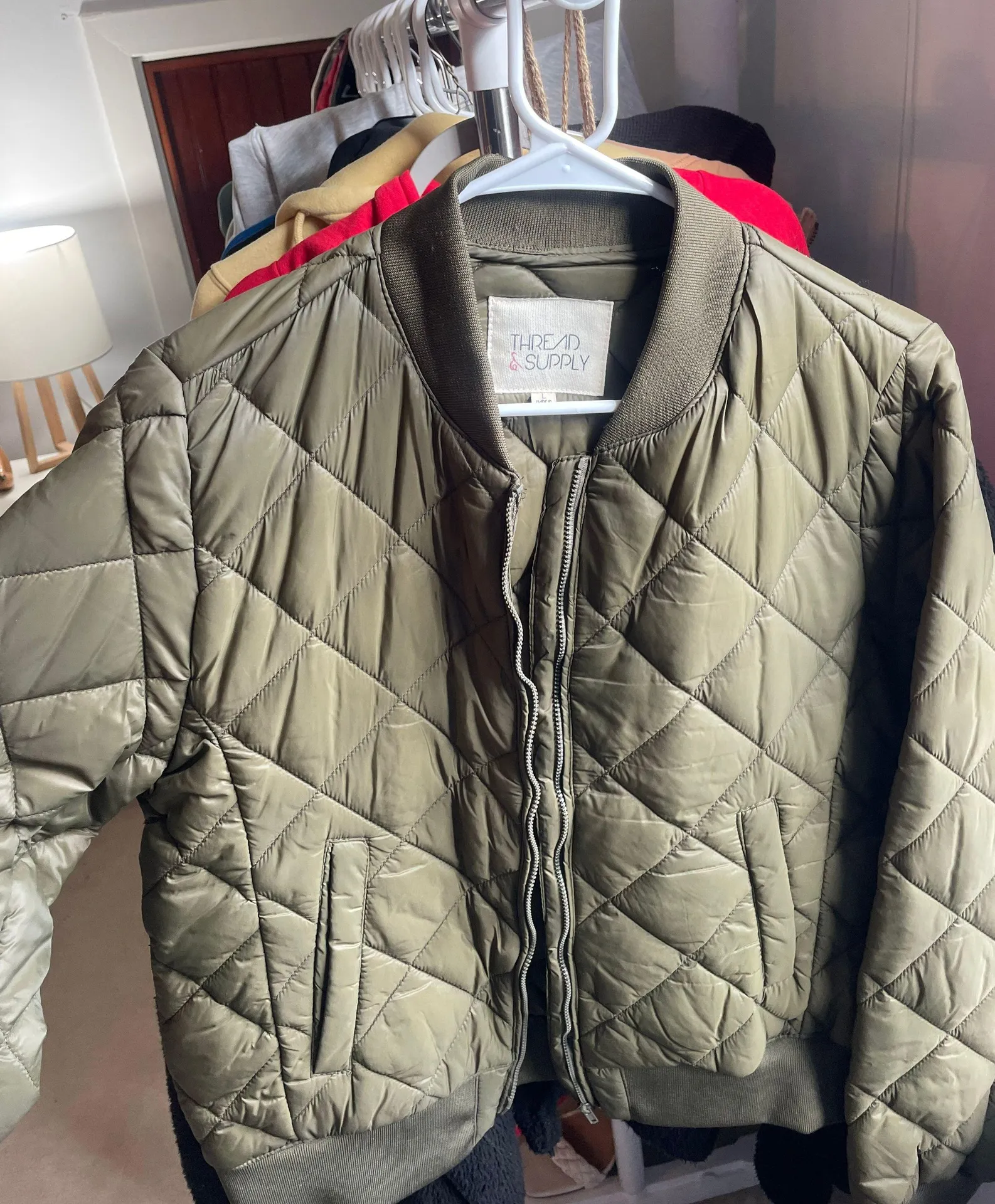 Olive Green Bomber Jacket - Image 5