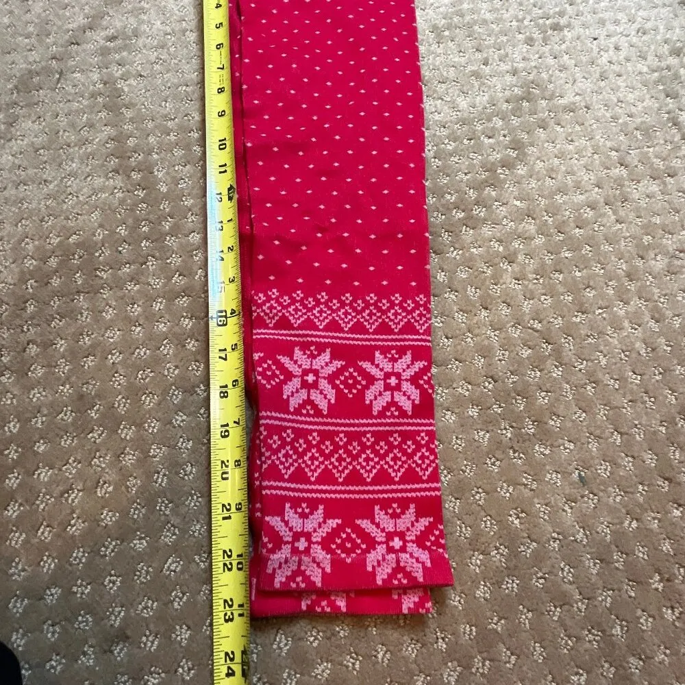 Avia Fair Isle Red Seamless Leggings SZ L 12/14 Cabin Activewear Winter Skiing - Image 9
