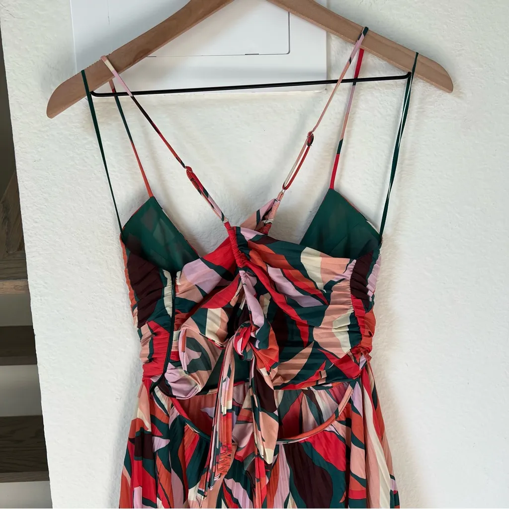 ASTR The Label Revolve Blythe Open Back Plisse Pleated Midi Dress - Image 9