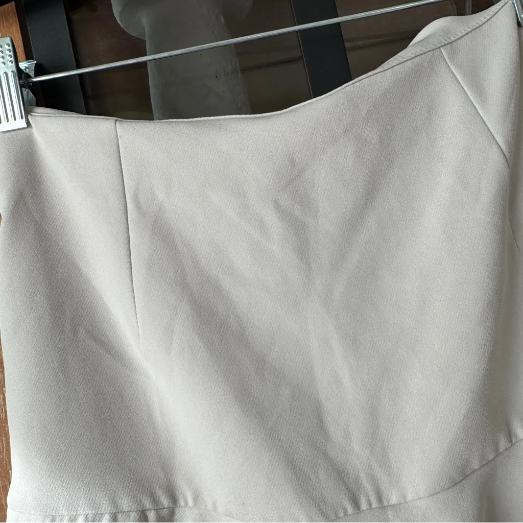 Zara bow skort tie front mini skirt shorts high rise ruffle greige neutral - Image 9