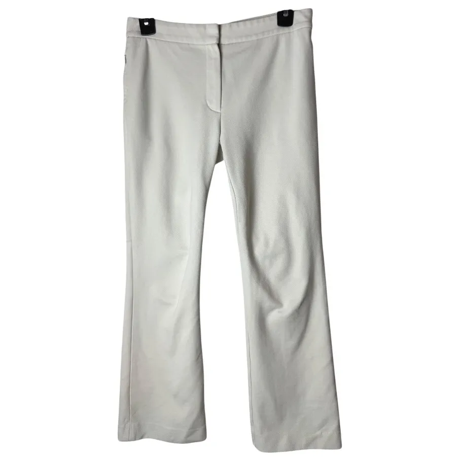 Theory Pants Women 0‎ Ivory Cropped Flare Stretch Kick Trouser Preppy Career - Image 2