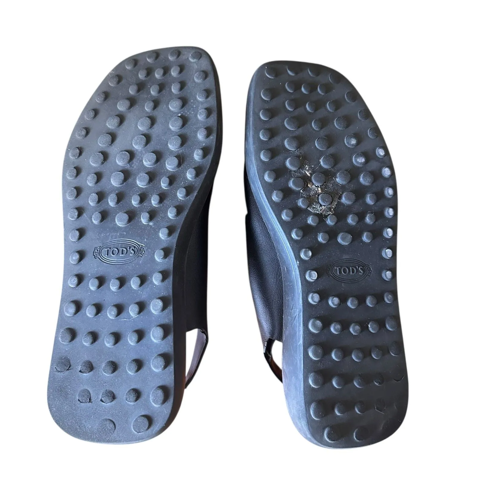 TOD'S Gomma Buckle Leather Platform Sandals Black sz 39 (US 9) - Image 5