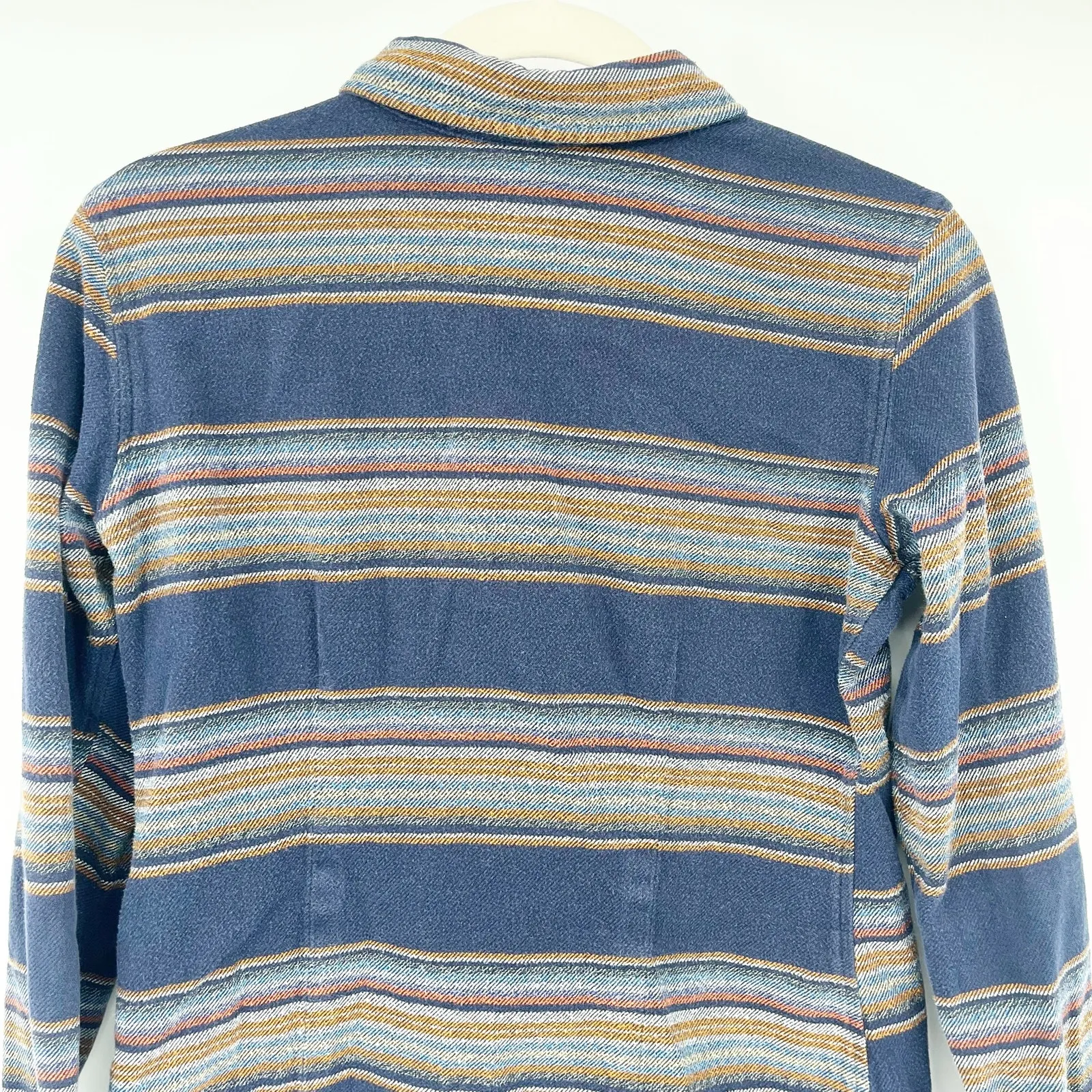 Patagonia Womens Fjord Flannel Gaucho Striped Long Sleeve Outdoor Shirt Size‎ 4 - Image 7
