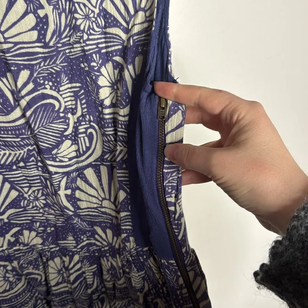 O'Neill Mini Purple Ivory Floral Print  Backless Surf Dress size S - Image 6