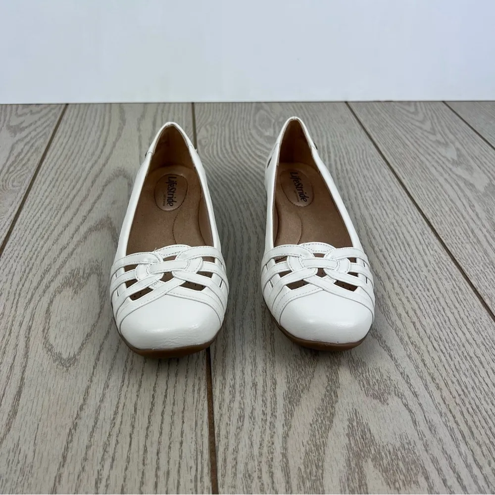 LifeStride Women's Diverse Woven Vamp Slip-on Flats 8M White Sand $65 - Image 2