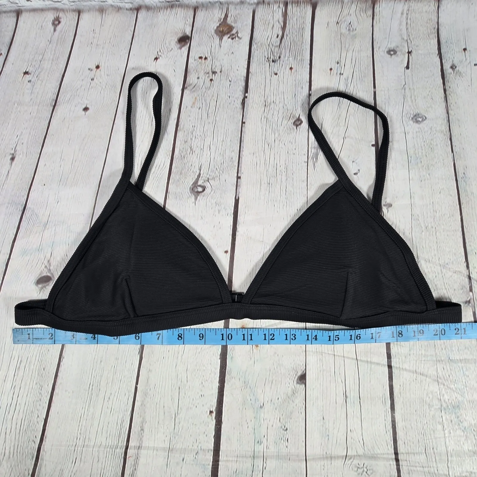 J.‎ Crew Ribbed triangle bikini top in Black 2X NWT - Image 7
