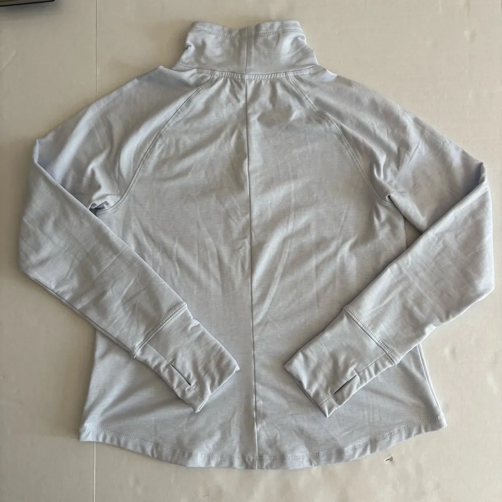 Apana Quarter zip Pullover Top Size M Light Blue mock neck - Image 5