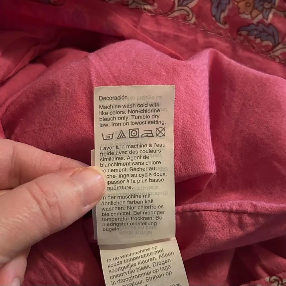 Crew Size 0 Embroidered Romper In Pink Vines Block Print Summer Tassel Floral - Image 9