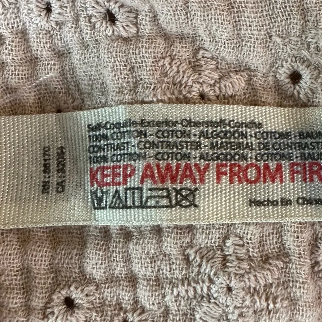 Free People Dainty Ethereal Cottage Eyelet Lace Full Bloom Shirt Rose Dust Large - Image 15