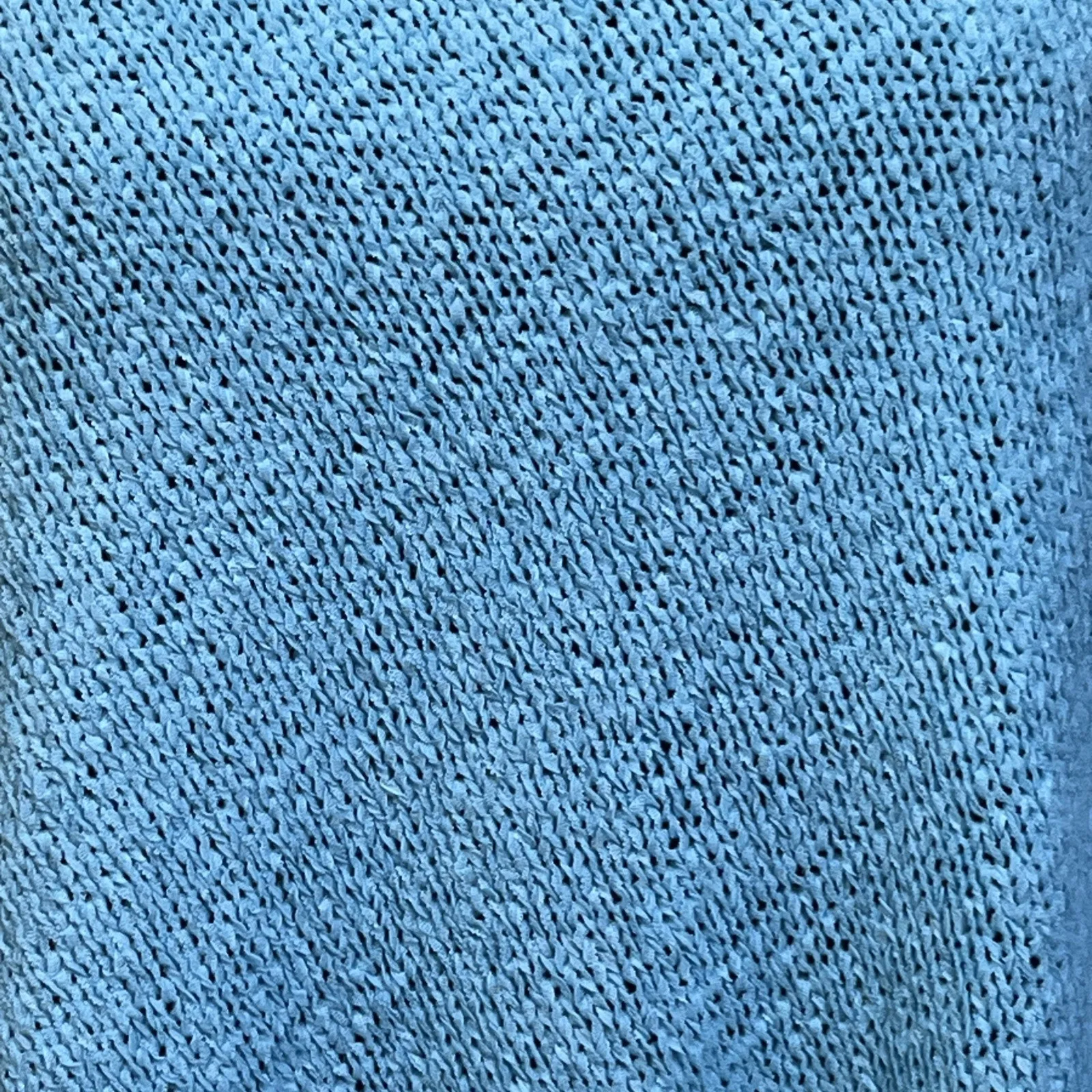 Chicos Tape Yarn Knit Poncho Sweater Aqua Blue Size L/XL Beachy Resort Vacation - Image 6