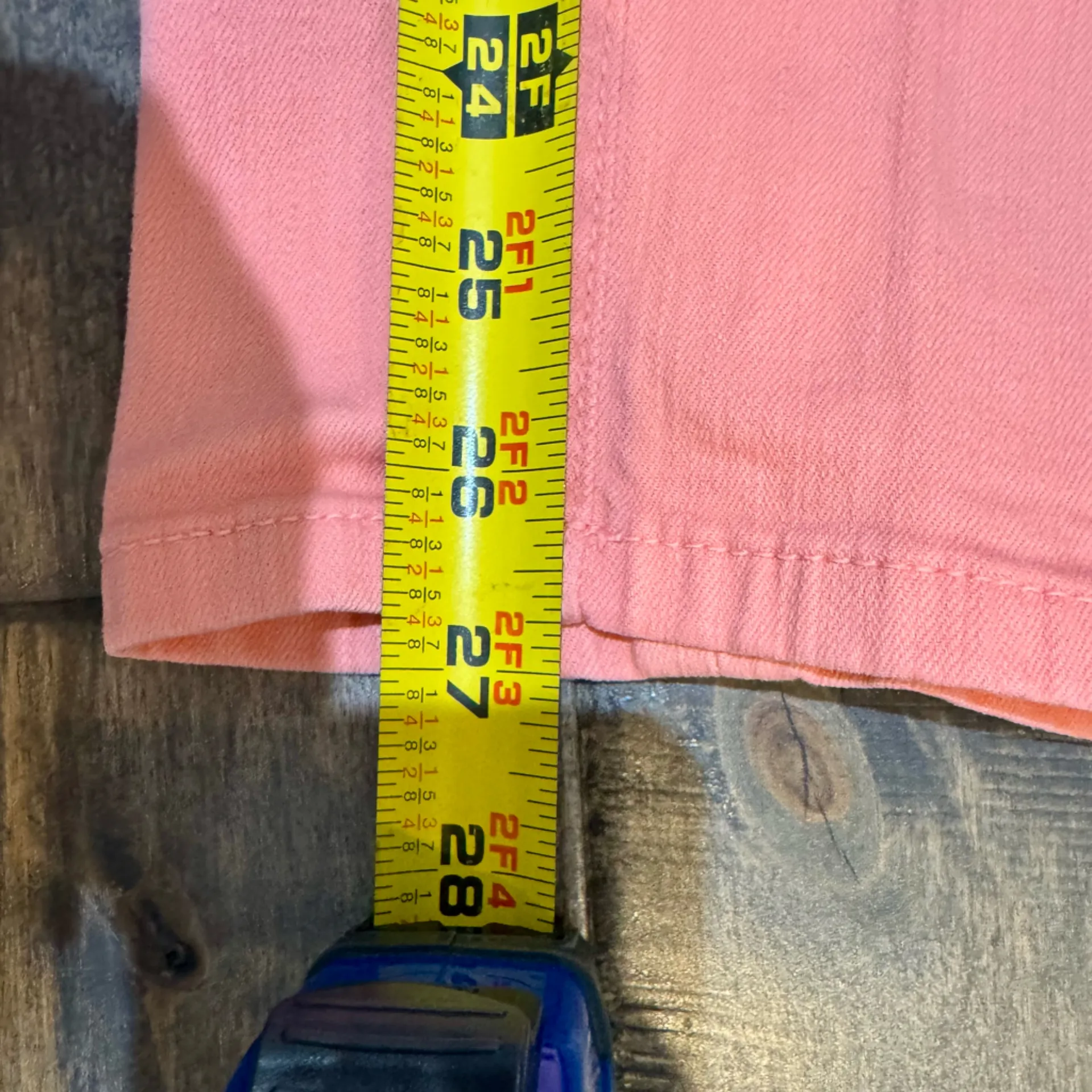 NYDJ Alina Convertible Ankle Jeans Coral Pink Size 16 Lift Tuck Technology - Image 12