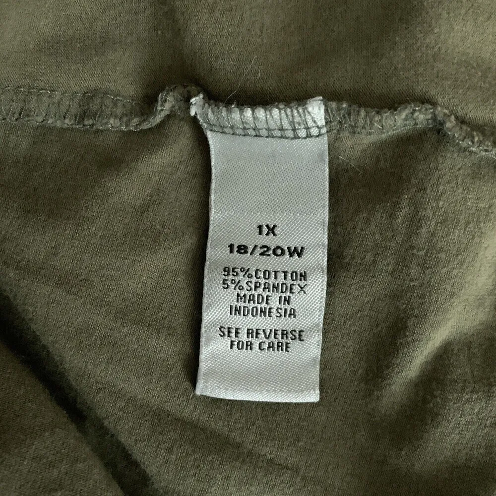 Catherines Womens Size 1X 18/20W Green Multicolor Print V Neck Blouse - Image 5