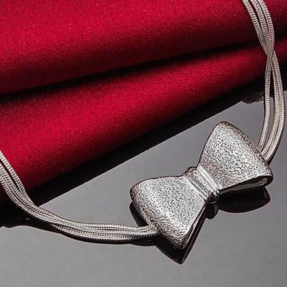 Elegant 925 sterling Silver Bow Bracelet with gift box - Image 5