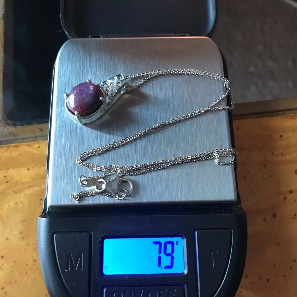 Natural Star Ruby Sterling Silver Necklace - Image 2