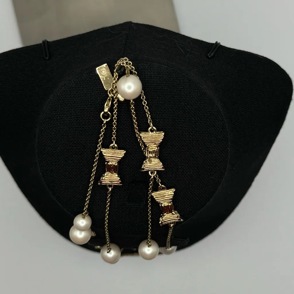 Kate Spade New York Long Chain Necklace Pearls Bow Scatter, Cream Gold Pearl Bow - Image 9