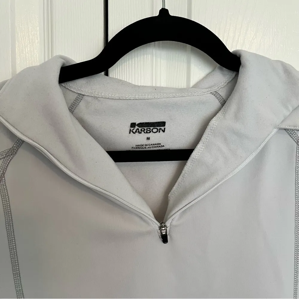 Women’s Light Grey Karbon Thermal Quarter Zip Jacket Size M White Size M - Image 2