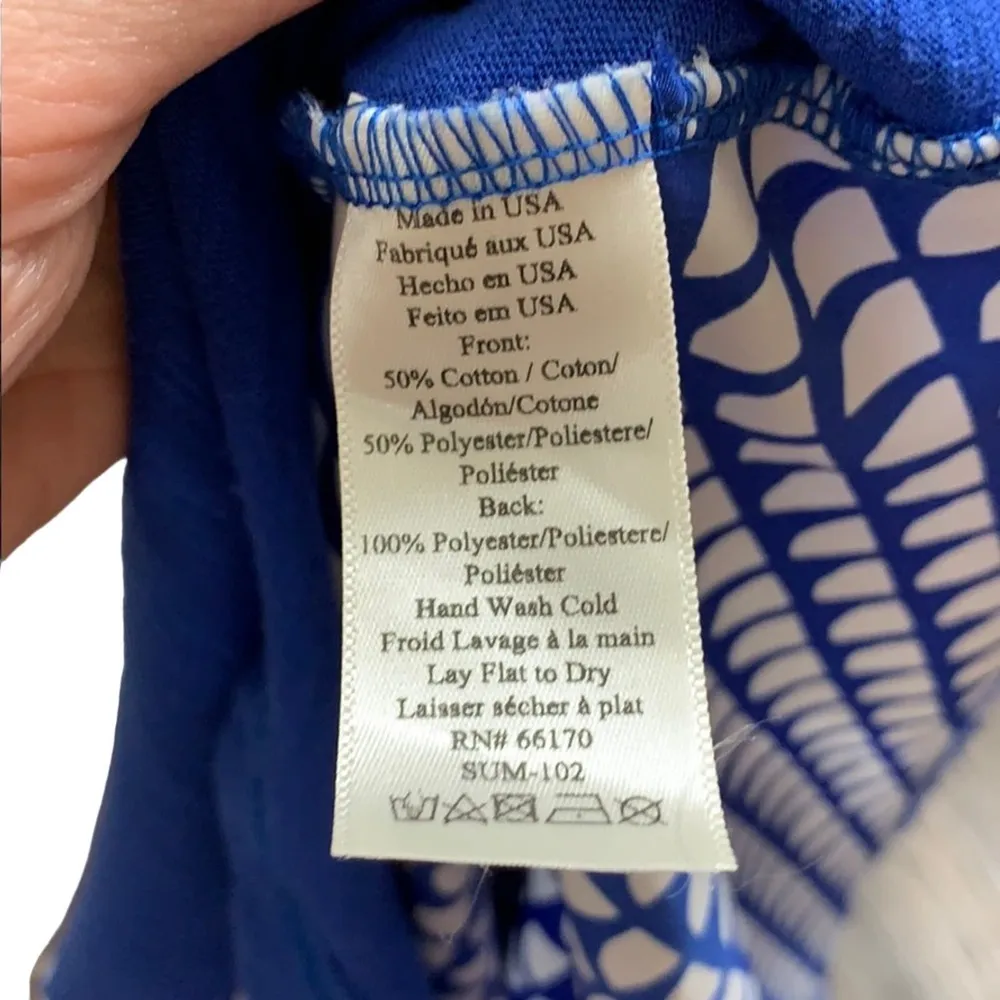 Anthropologie Porridge Blue “Bi-Coastal” Tunic Blue/White Top - Image 4