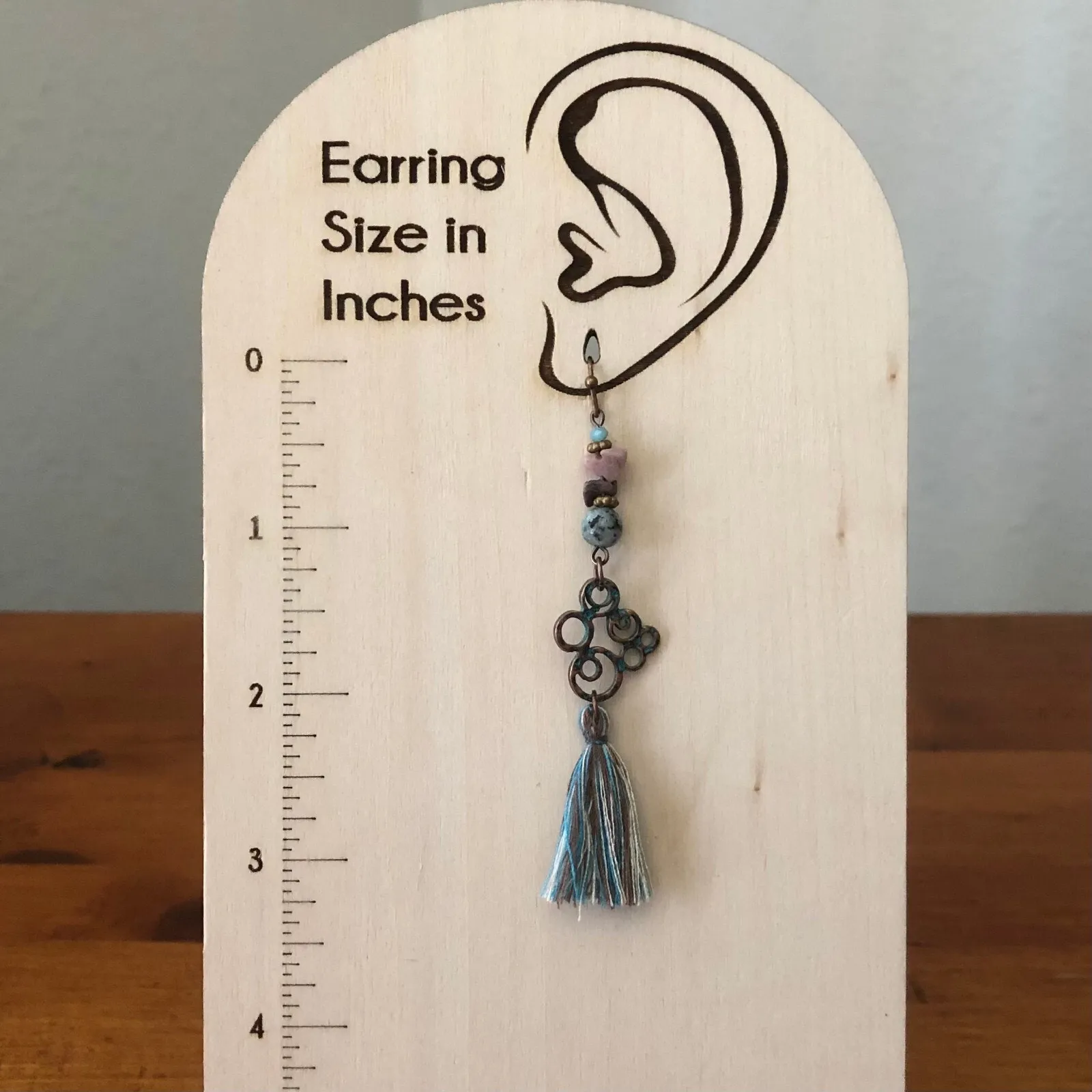 Set of 6 Boho Vintage Style Dangle Earrings Set Feathers Tassels Turquoise NWOT Blue - Image 16