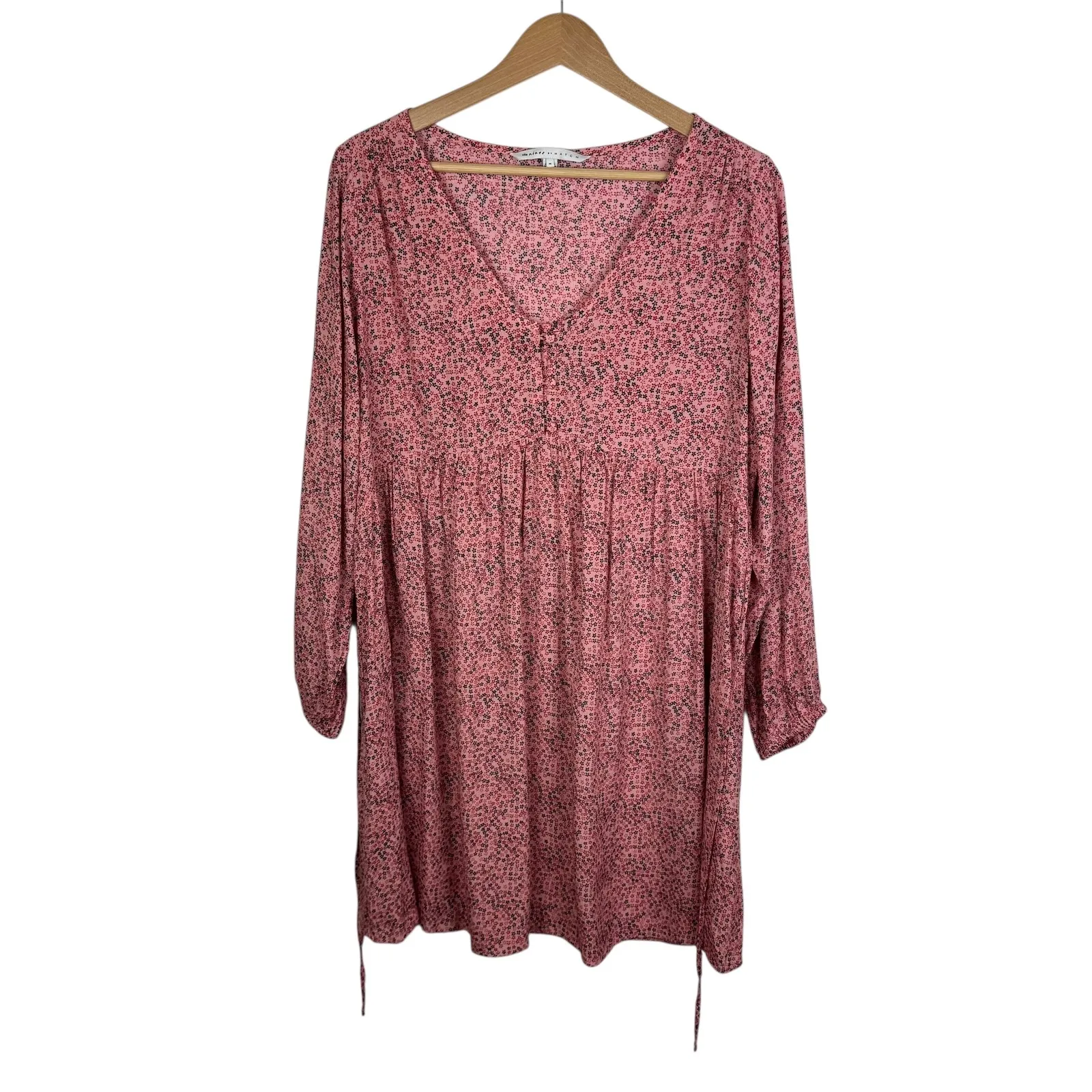 The Nines by Hatch Maternity Floral Mini Dress Medium Pink Lightweight Cottage‎ Size undefined - Image 2