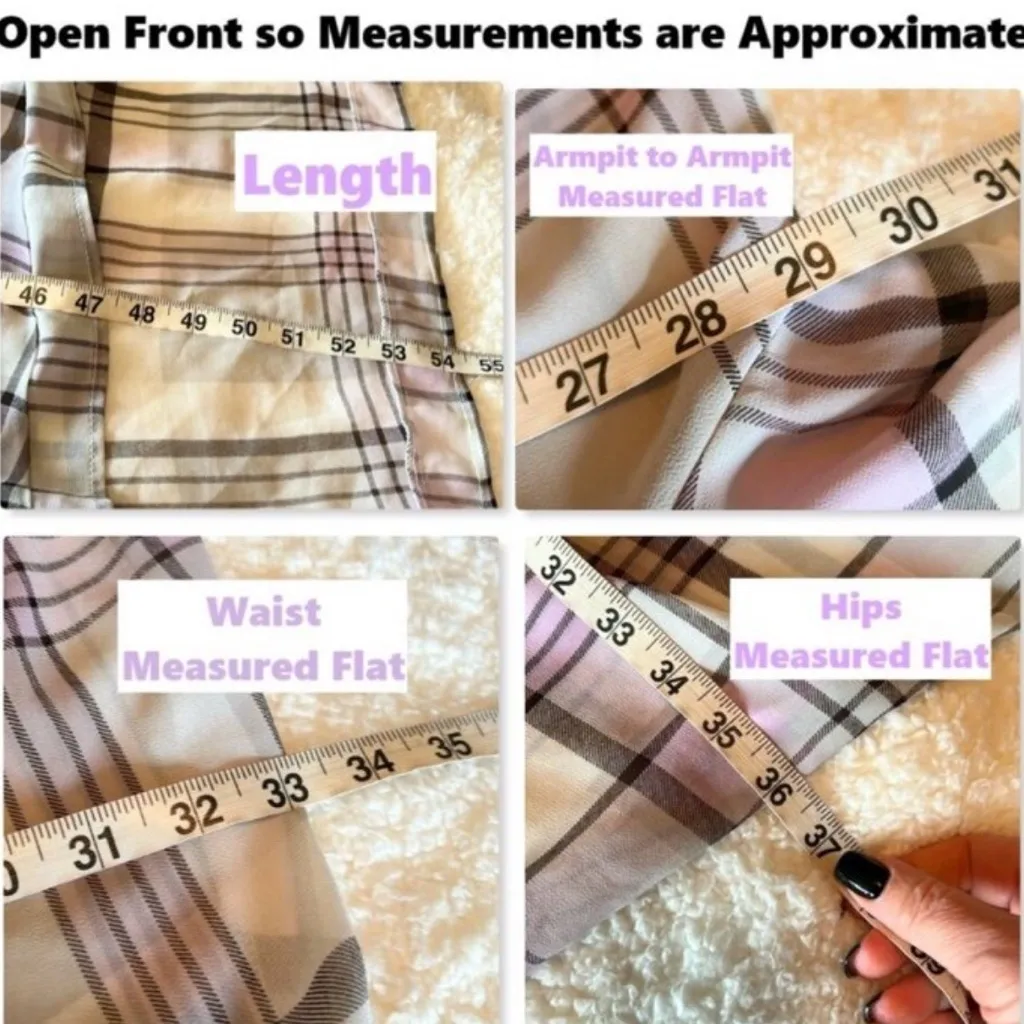 Torrid Kimono Duster Length Sheer Plaid 3/4 Longline - Image 6