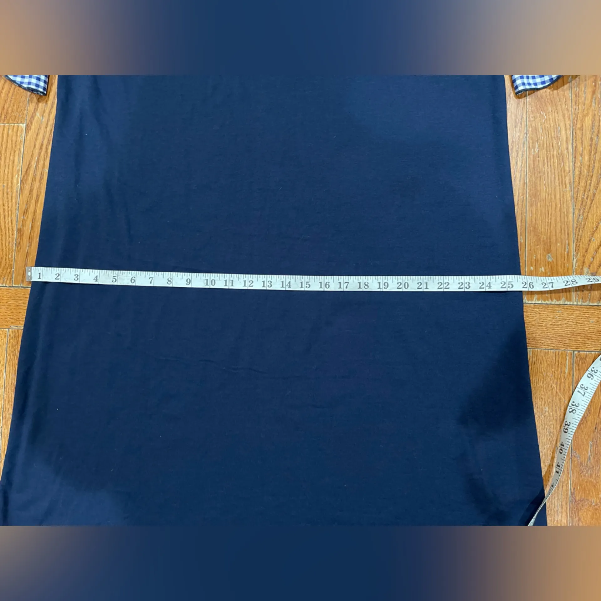 Espresso Navy dress with Gingham Sleeves Blue Size 2X - Image 8