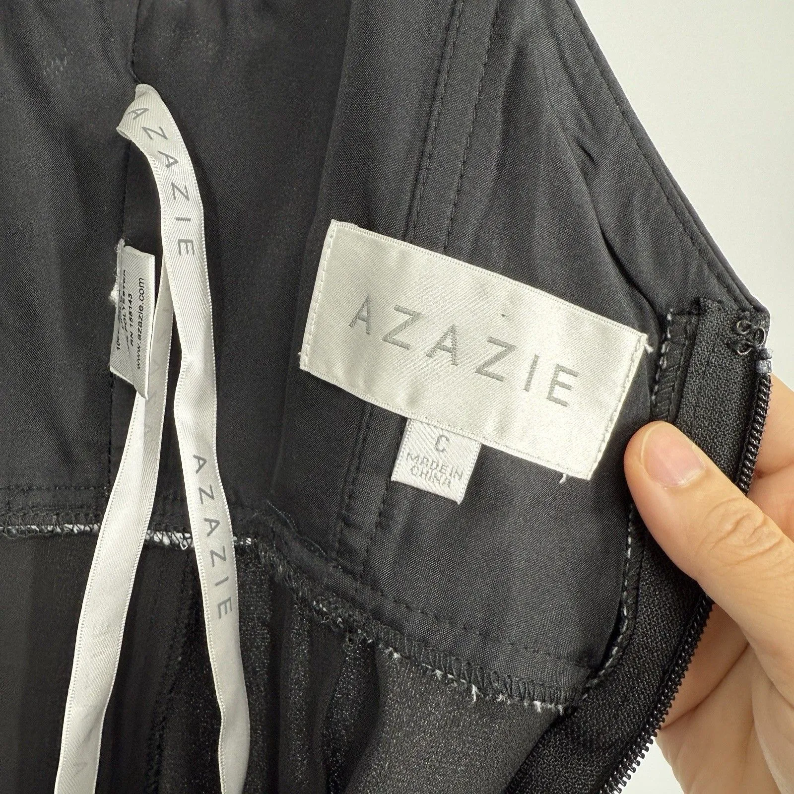 Azazie Black Cowl Neck Maxi Dress Custom Size Satin Bridesmaid Party Prom A2 - Image 3