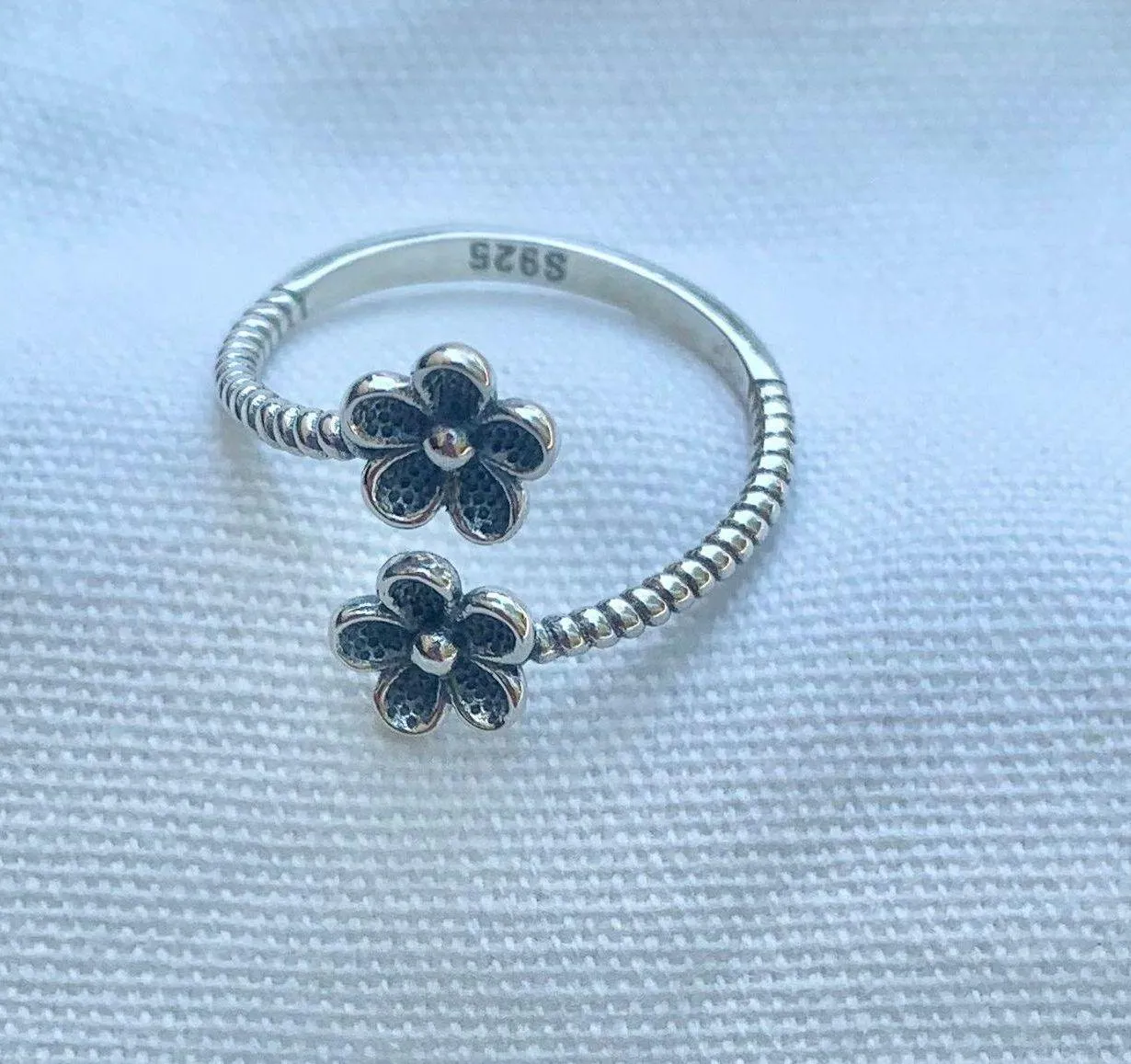 Daisy ring flower ring silver ring sterling silver ring adjustable ring cute ring dainty daisy flow - Image 5