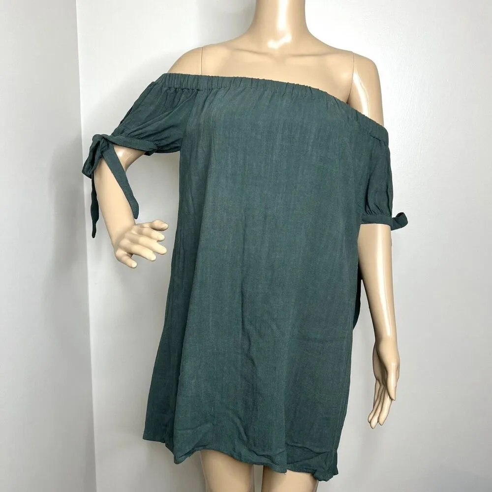 Lulus Al Fresco Evenings Olive Green Off the Shoulder Dress - Image 8
