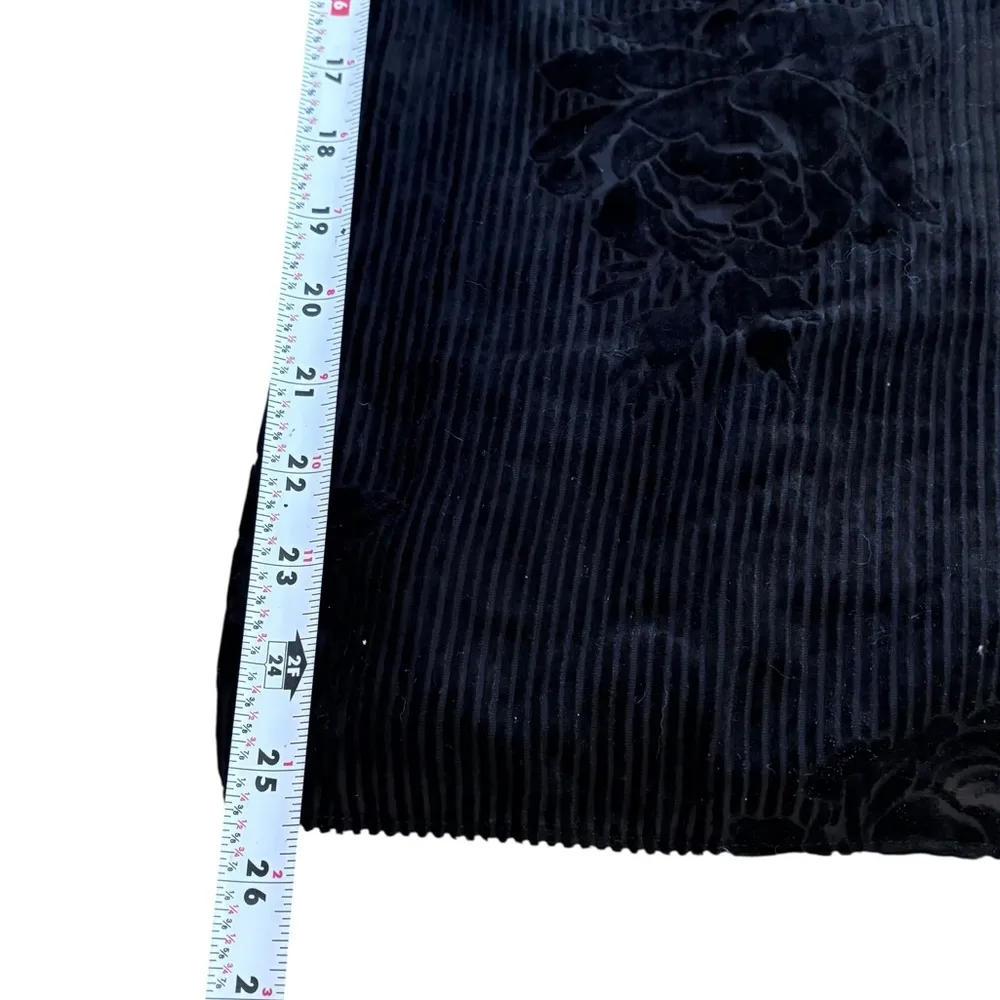 ANTHROPOLOGIE x MOULINETTE SOUERS Noir Velvet Burnout Jumpsuit Black Size 10 Blue - Image 13