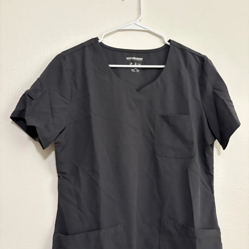 Scrubstar Women's Core Essentials Sweetheart V-Neck Scrub Top Size Medium Pewter - Image 2