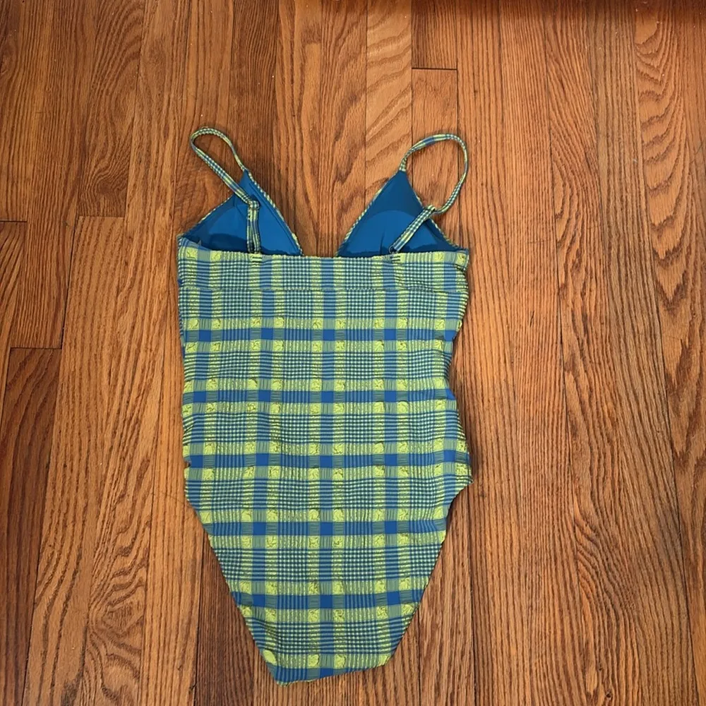 Andie The Lanikai One Piece‎ Swimsuit green blue plaid size S NWT - Image 3
