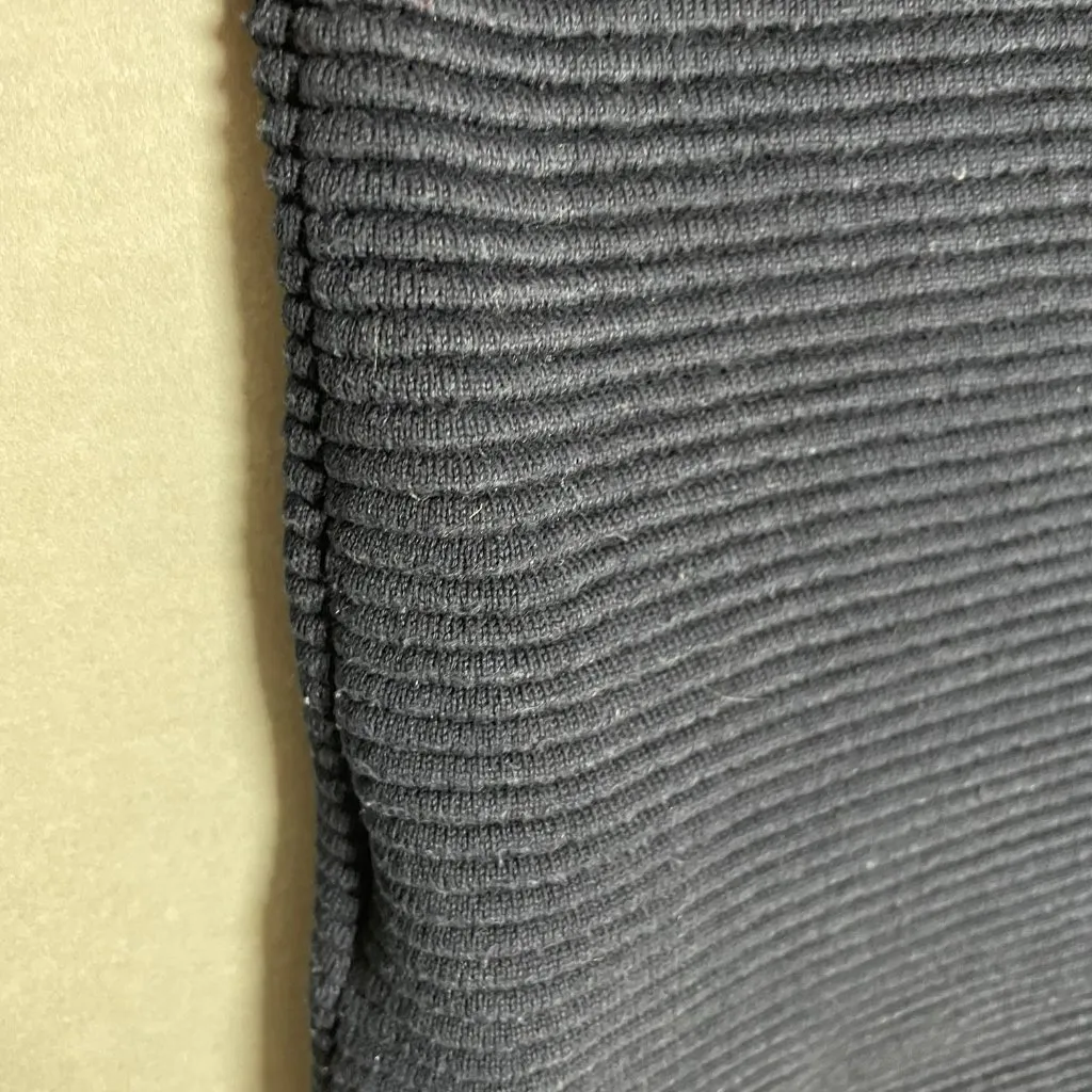 COS Ripple Stitch Top Sweatshirt Navy Blue Mock Neck Women XS Long Sleeve Ribbed - Image 9