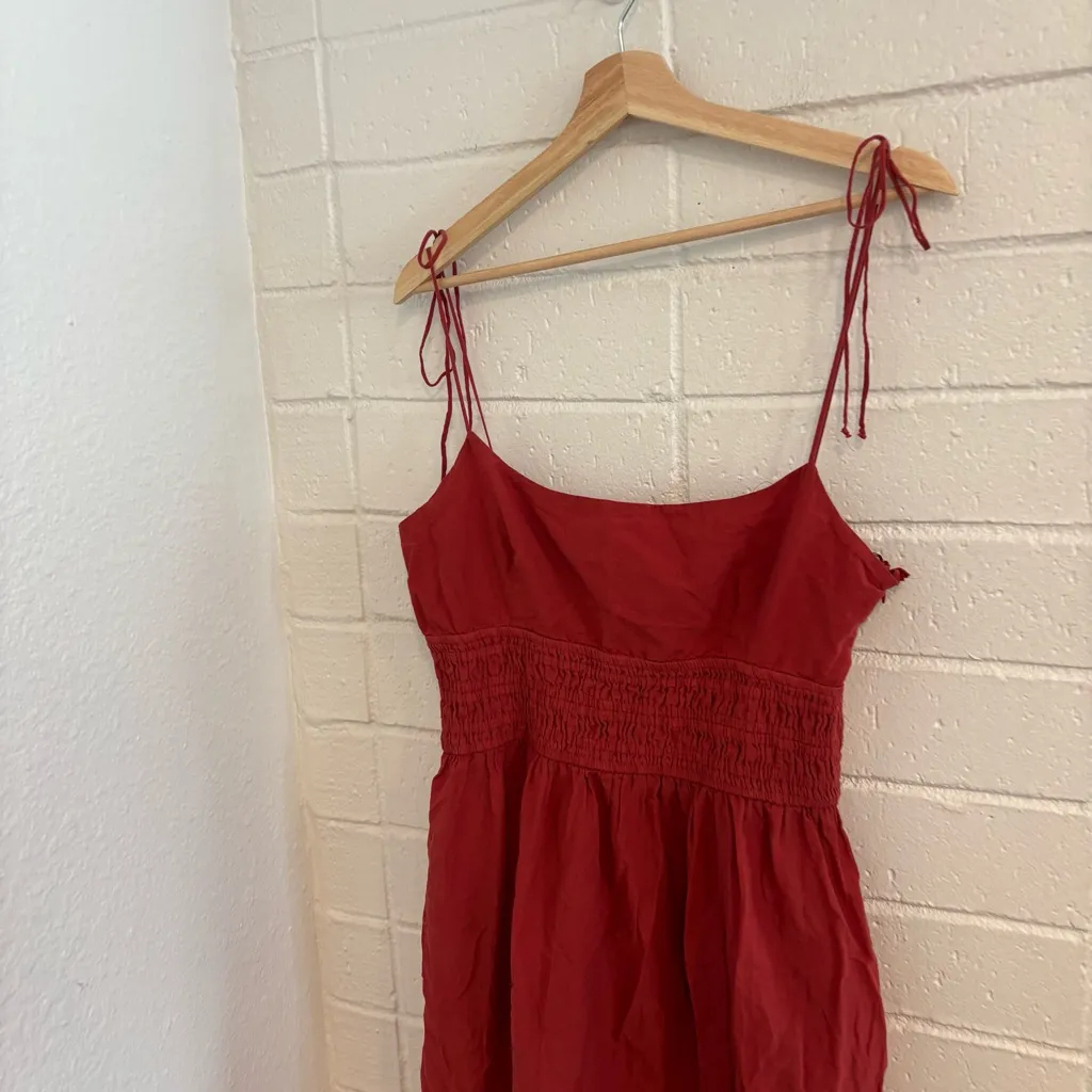 Zara straps red midi maxi dress with pockets - Image 6