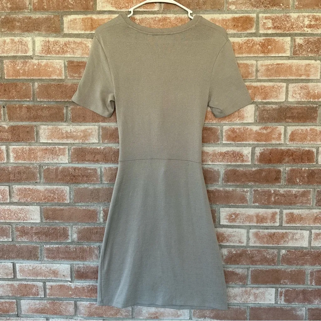 Aritzia Wilfred Free Katz Twist Front Cut Out Knit Dress Gray Small Women’s - Image 7