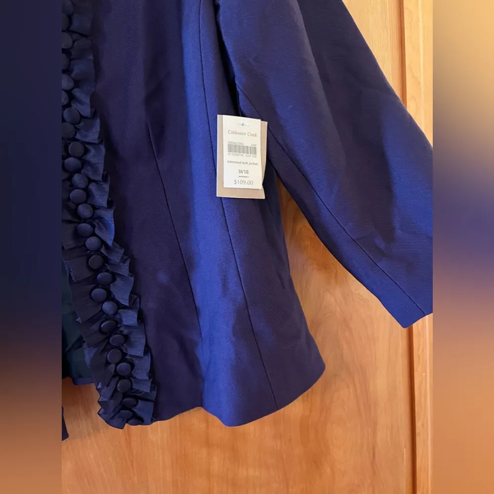 Coldwater Creek Feminine Trimmed Knit Jacket Blazer Purple NWT Career Size 18W - Image 14