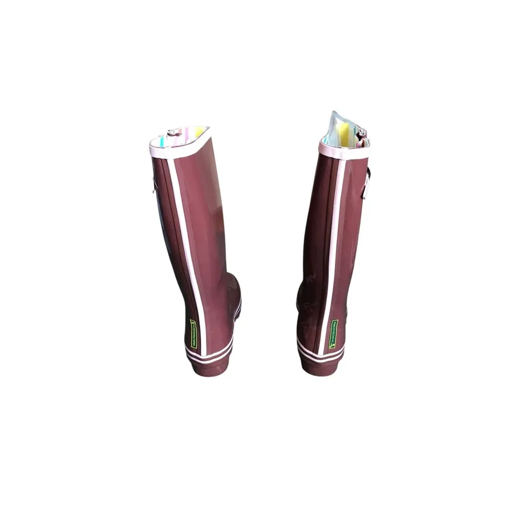 NIB EverCreatures Burgundy and Pink Rain Boots Size 8 - Image 6