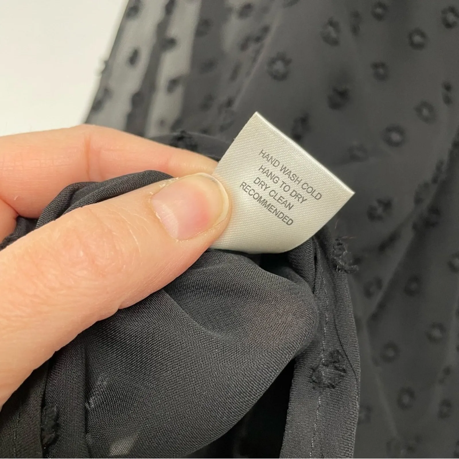 Daniel Rainn Black Polka Dot Sheer Sleeve Blouse Womens M Swiss Dot Henley Top - Image 7