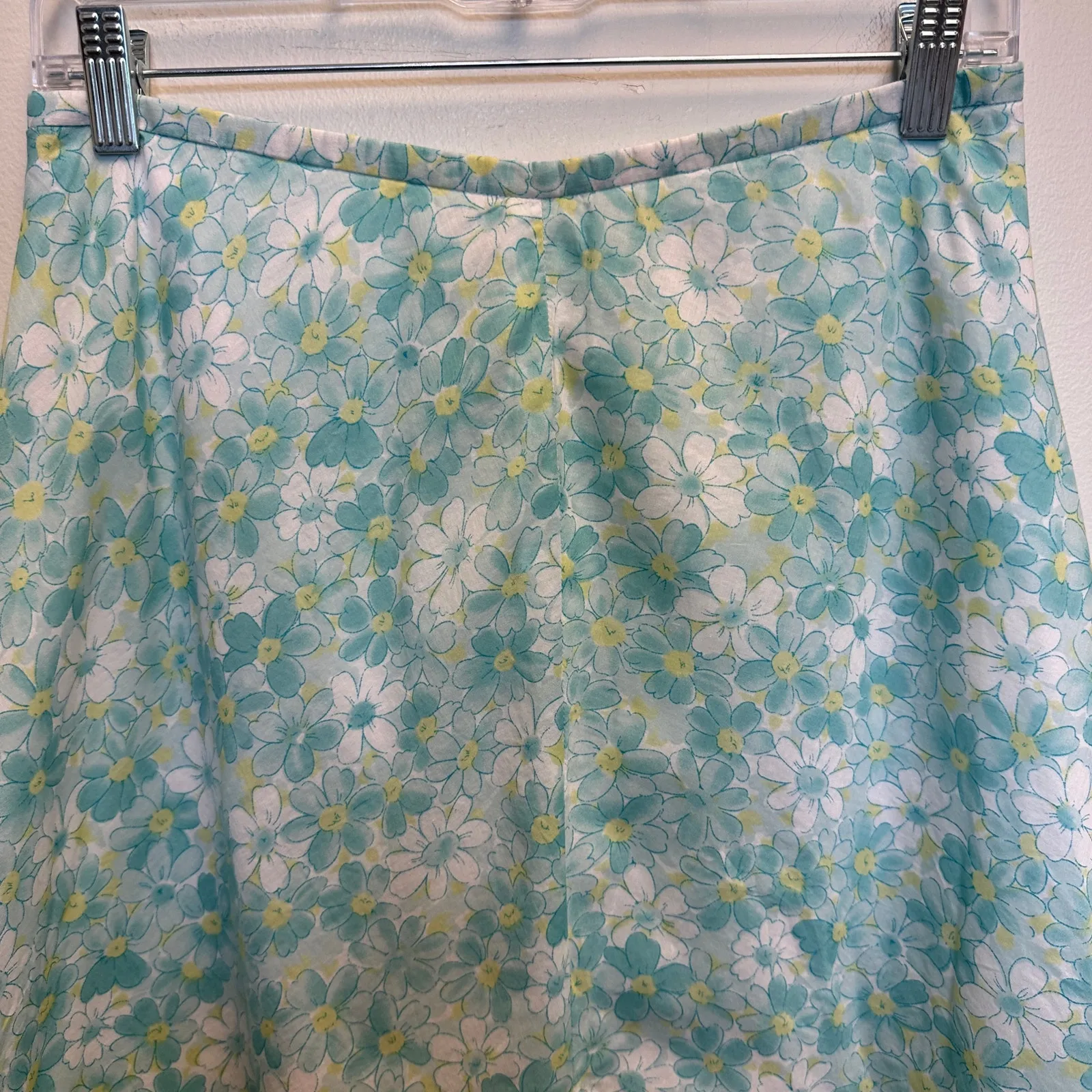 Tyler Boe Aqua Daisy Floral Midi Skirt Cottage Fairy Coastal Granddaughter Sz 8 Blue - Image 4