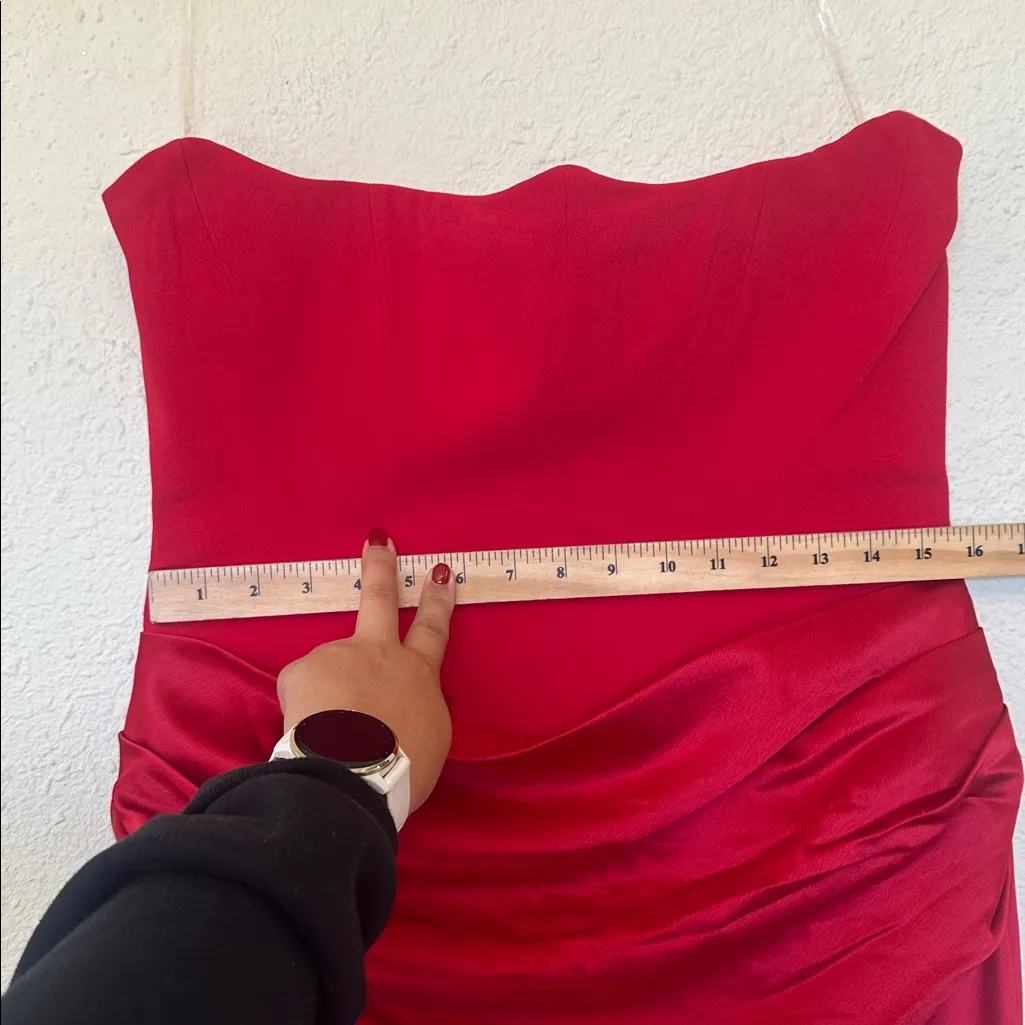 HOUSE OF CB 'Persephone' Scarlet Strapless Corset Maxi Dress NWOT size L A-C‎ - Image 7